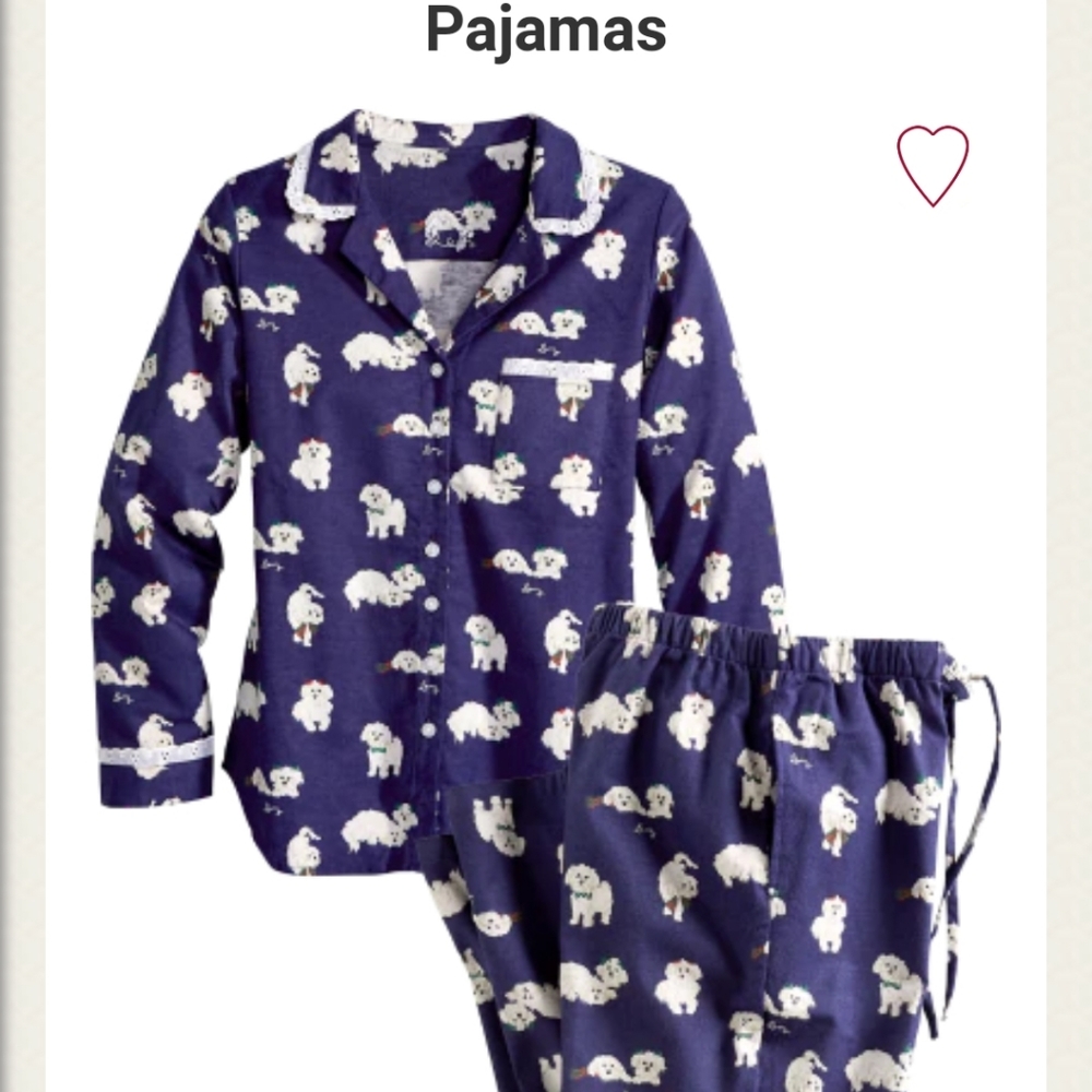 Lanz Puppy Love Flannel Pajamas